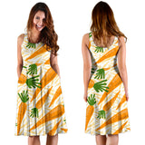 Carrot Pattern Print Design 01 Sleeveless Midi Dress
