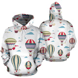 Hot Air Balloon Pattern Men Women Pullover Hoodie