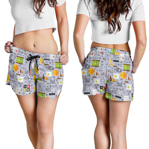 Math Pattern Print Design 04 Women Shorts