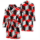 Dice Pattern Print Design 02 Men's Bathrobe