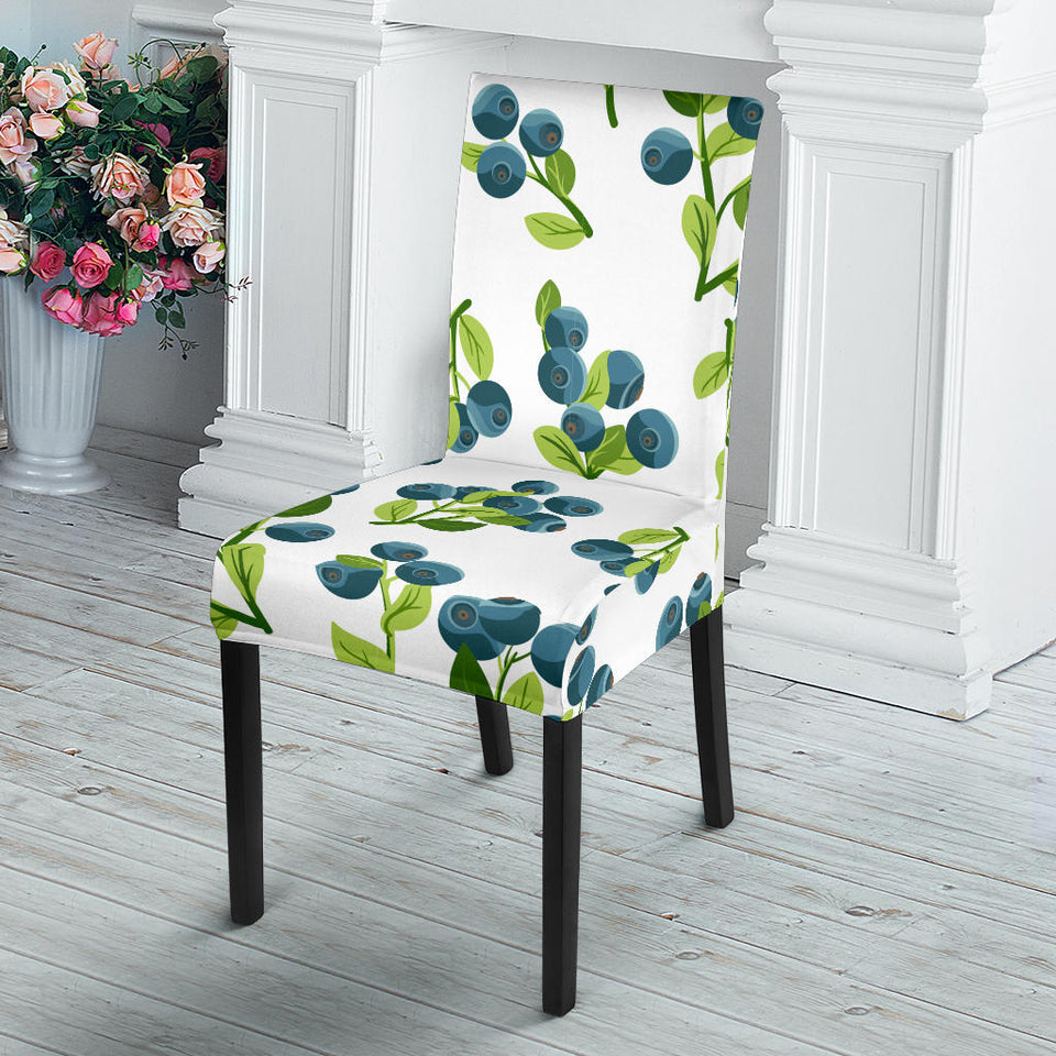 Blueberry White Background Dining Chair Slipcover