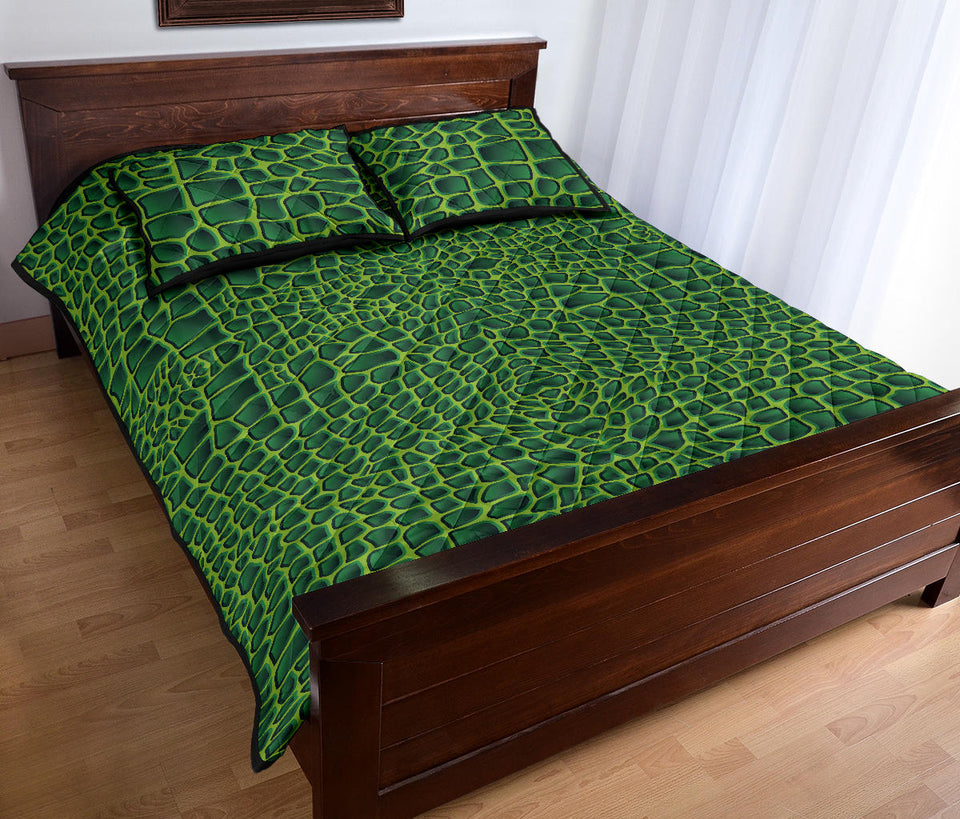 Crocodile Skin Printed Quilt Bed Set