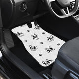 Cute French Bulldog Paw Pattern Front And Back Car Mats