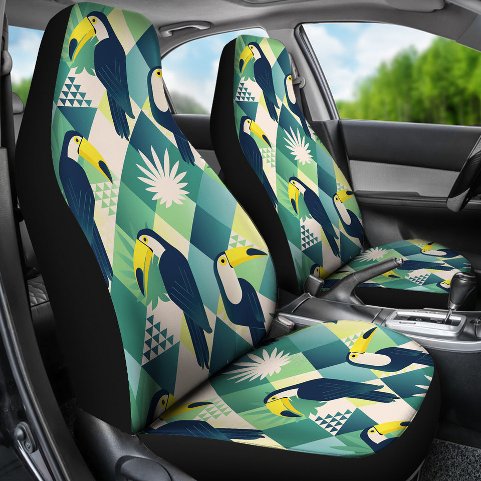 Toucan Tropical Leaves Design Pattern   Universal Fit Car Seat Covers