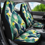 Toucan Tropical Leaves Design Pattern   Universal Fit Car Seat Covers