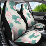 Pink Lotus Waterlily Leaves Pattern Universal Fit Car Seat Covers