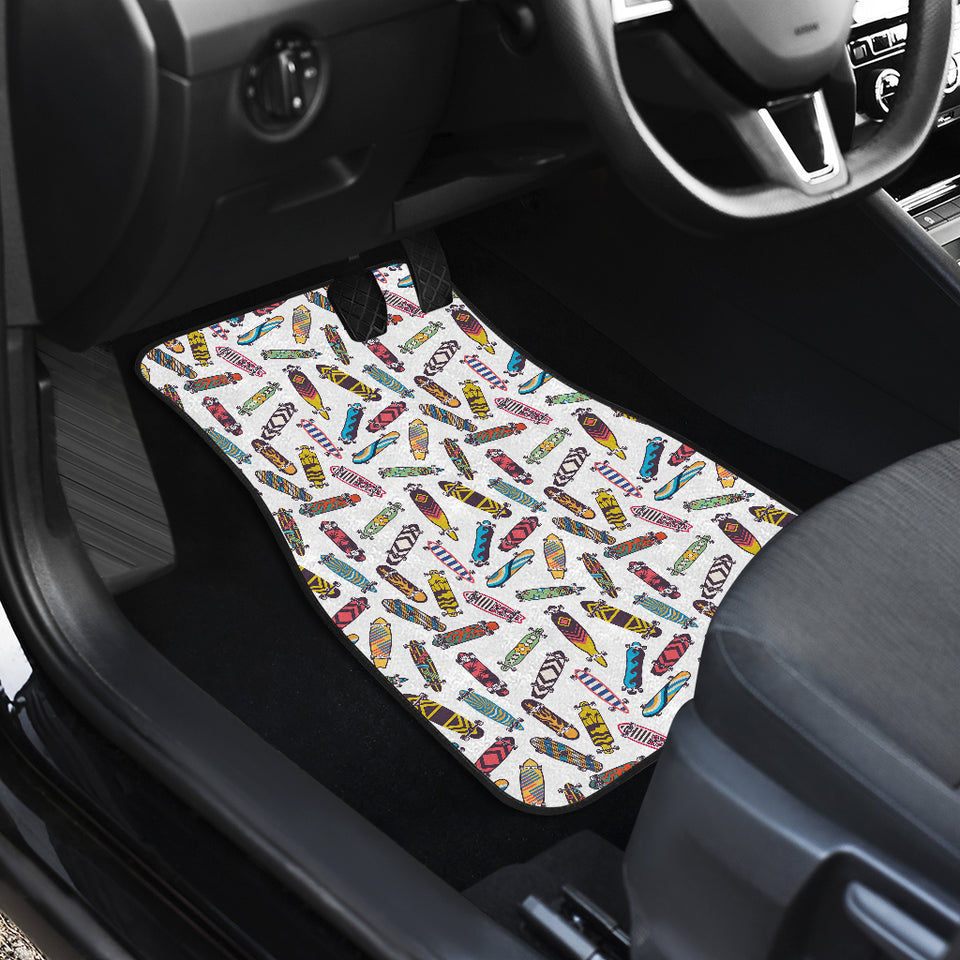 Skate Board Pattern Print Design 05 Front Car Mats