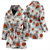 Ladybug Pattern Print Design 05 Women's Bathrobe