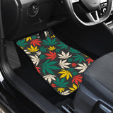 Canabis Marijuana Weed Pattern Print Design 02 Front and Back Car Mats