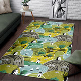 Hand Drawn Windmill Pattern Area Rug