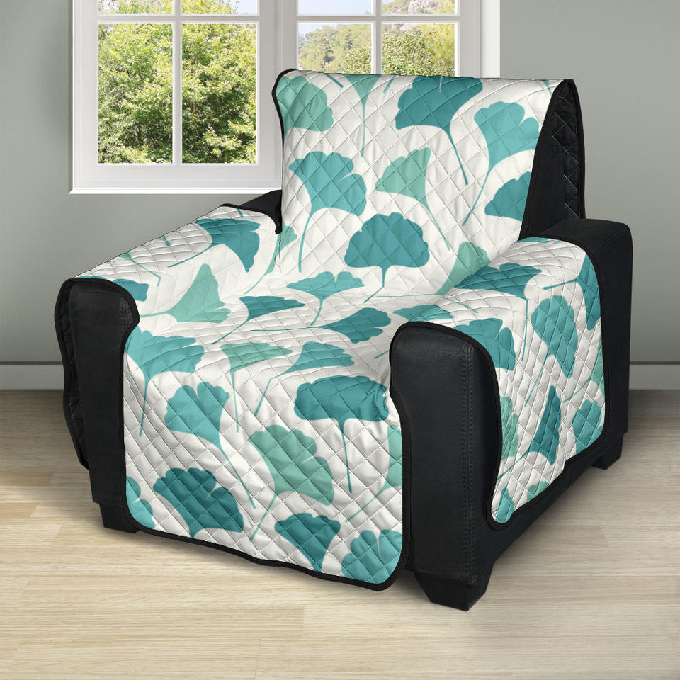 Green ginkgo leaves pattern Recliner Cover Protector