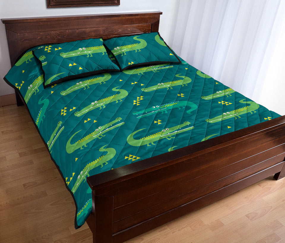 Crocodile pattern Quilt Bed Set