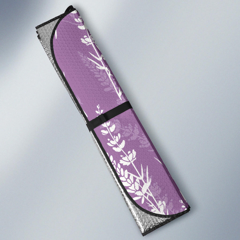 Lavender Flowers Purple Pattern Car Sun Shade