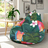 Parrot Palm Tree Leaves Flower Hibiscus Pattern Bean Bag Cover