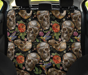 Skull Rose Humming Bird Flower Pattern Dog Car Seat Covers