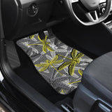 Hand Drawn Dragonfly Pattern Front And Back Car Mats