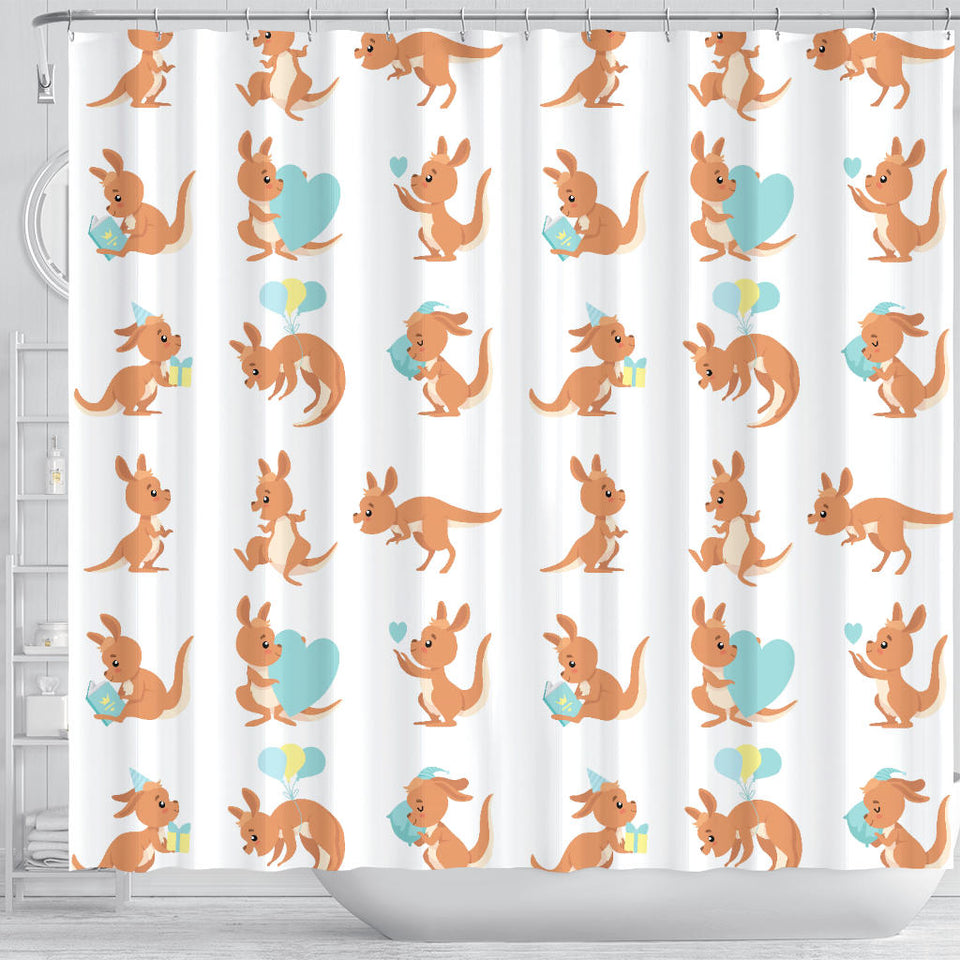 Cute Kangaroo Pattern Shower Curtain Fulfilled In US