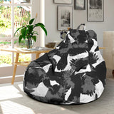 Crow Illustration Pattern Bean Bag Cover