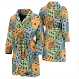 Dice Pattern Print Design 05 Men's Bathrobe