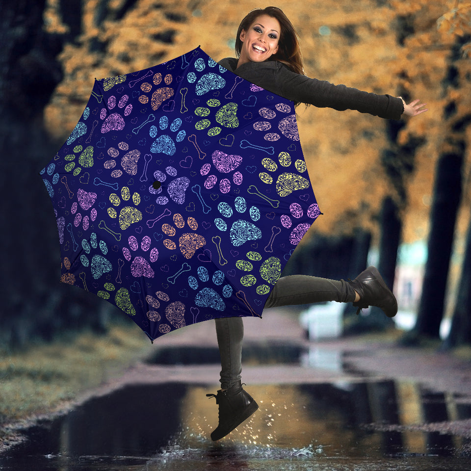 Dog Paws Pattern Print Design 02 Umbrella