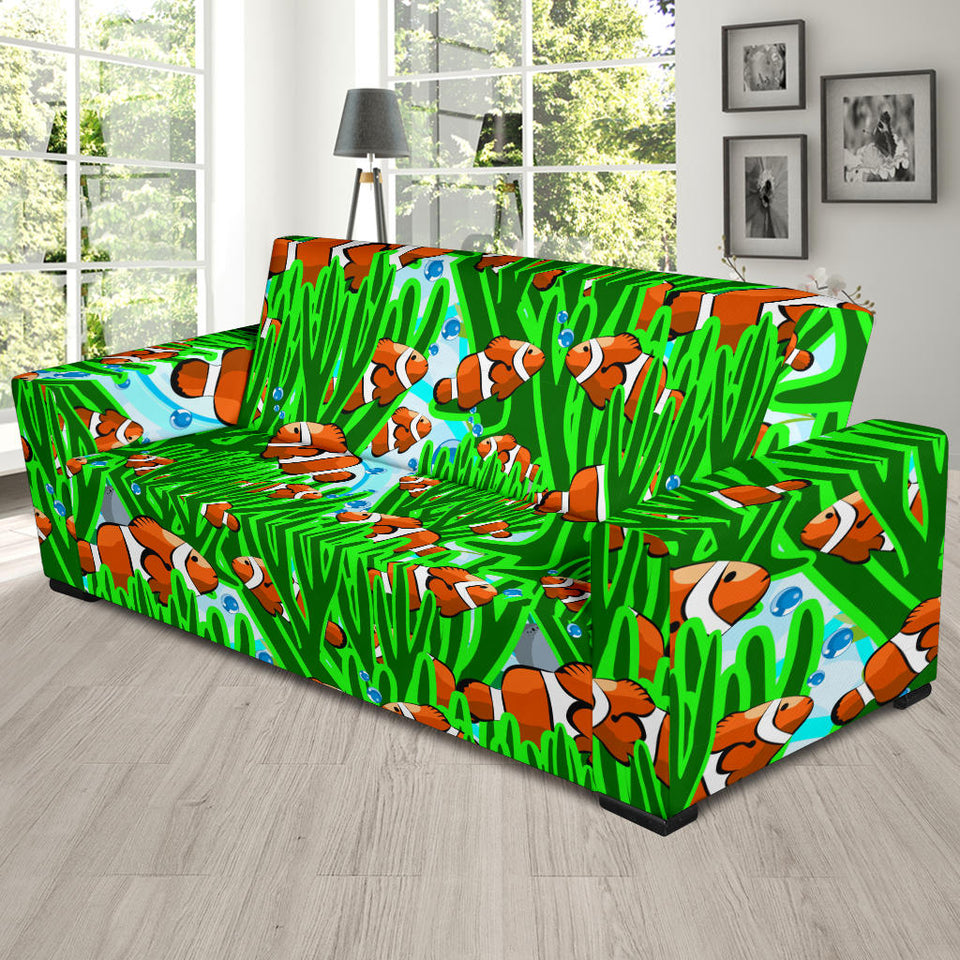 Clown Fish Pattern Print Design 01 Sofa Slipcover