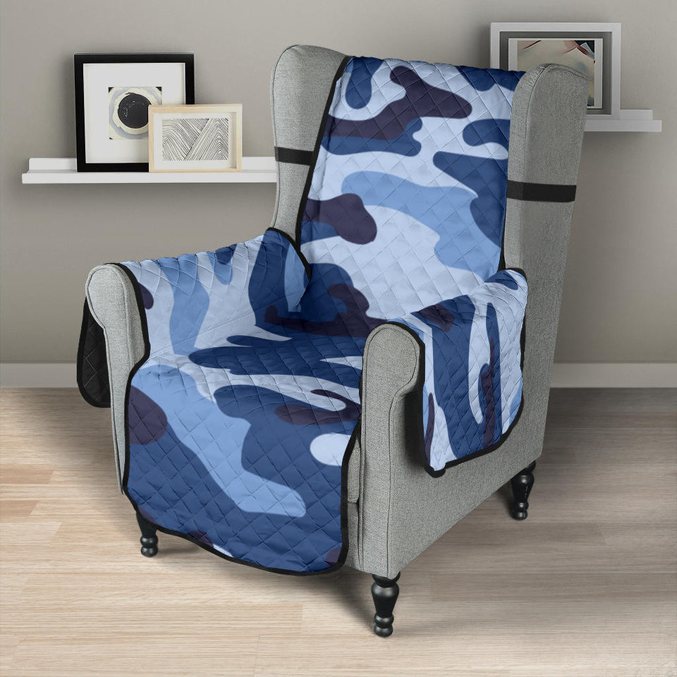 Blue camo camouflage pattern Chair Cover Protector