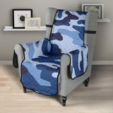 Blue camo camouflage pattern Chair Cover Protector