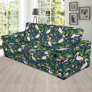 Pelican Pattern Print Design 05  Sofa Slipcover