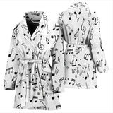 Music Notes Pattern Print Design 04 Women's Bathrobe