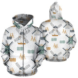 Windmill Pattern Zip Up Hoodie