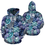 Shell Design Pattern Zip Up Hoodie