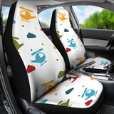 Colorful Helicopter Pattern Universal Fit Car Seat Covers