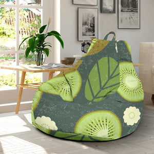Whole Sliced Kiwi Leave And Flower Bean Bag Cover
