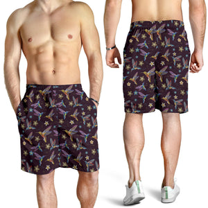 Hummingbird Pattern Print Design 04 Men Shorts