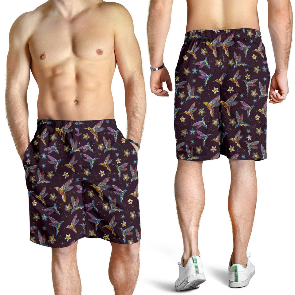 Hummingbird Pattern Print Design 04 Men Shorts
