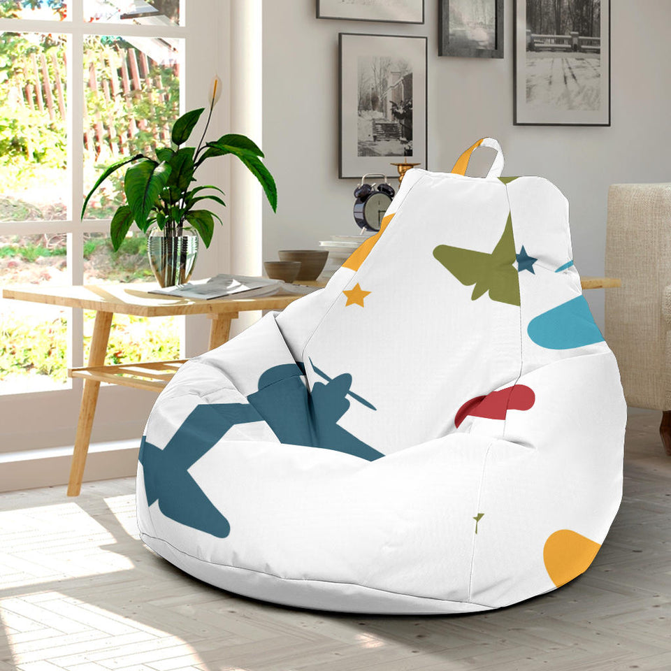 Airplane Star Cloud Colorful Bean Bag Cover