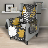 Beautiful gold autumn maple leaf pattern Chair Cover Protector