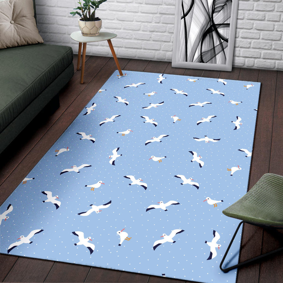 Seagull Pattern Print Design 02 Area Rug