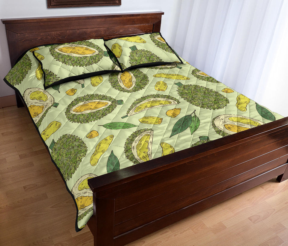Durian leaves pattern background Quilt Bed Set