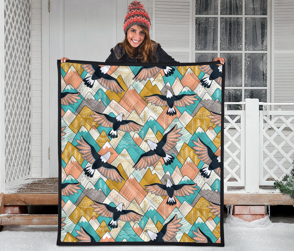 Eagle Pattern Print Design 02 Premium Quilt