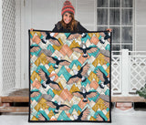 Eagle Pattern Print Design 02 Premium Quilt