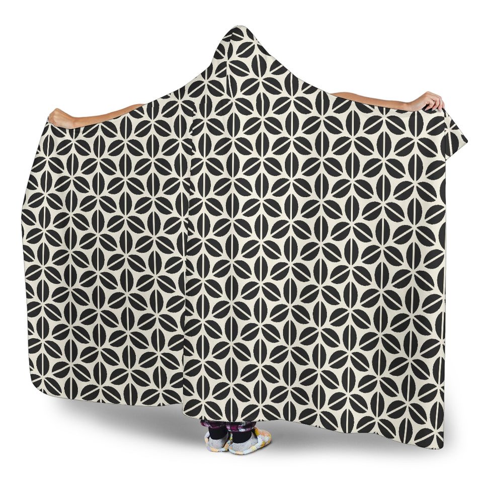 Coffee Bean Abstract Modern Pattern Hooded Blanket