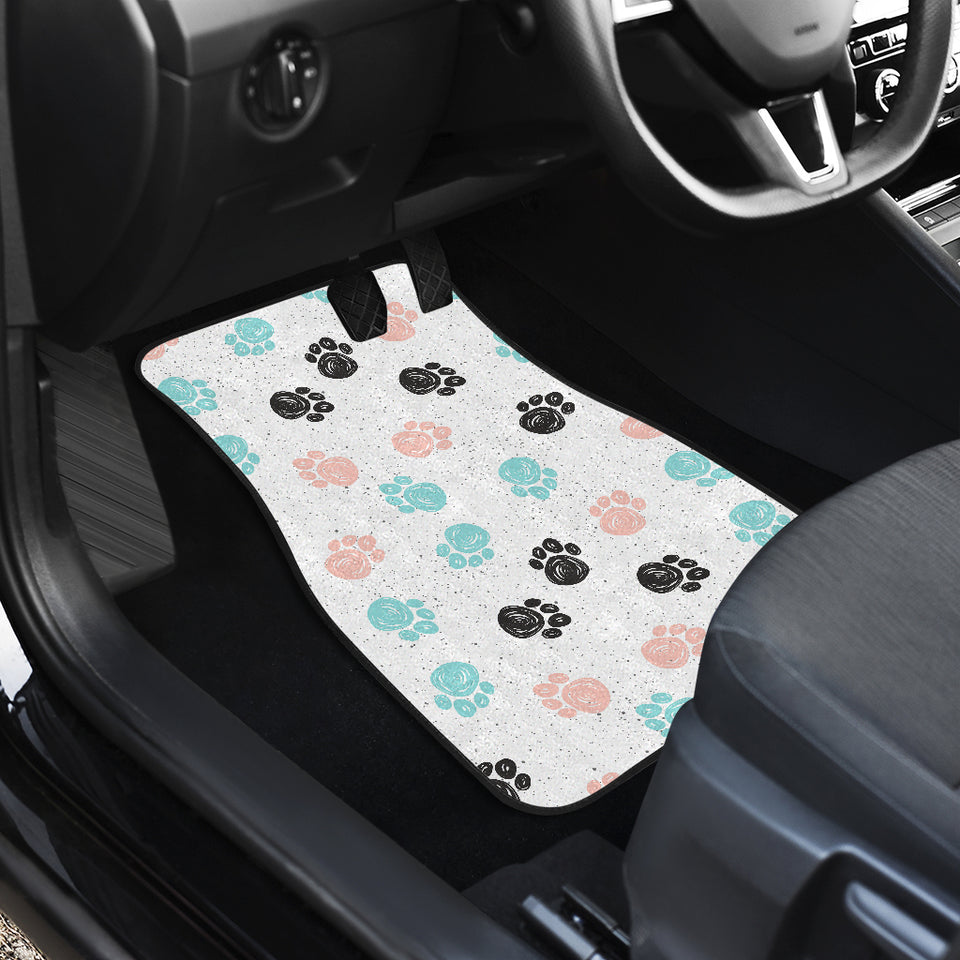 Dog Paws Pattern Print Design 04 Front Car Mats