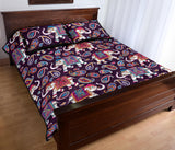 Elephant indian style ornament pattern Quilt Bed Set