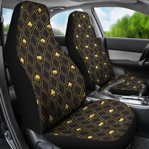 Casino Cards Suits Pattern Print Design 01 Universal Fit Car Seat Covers