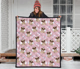 Cute Unicorn Pug Pattern Premium Quilt
