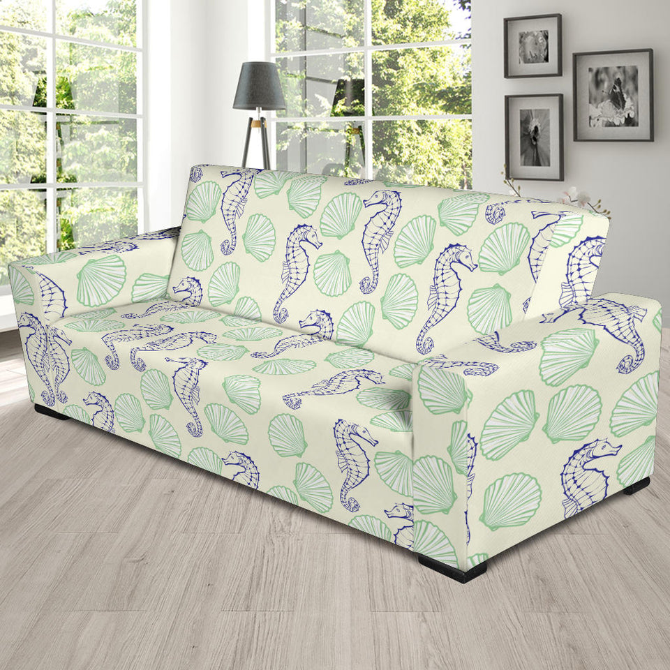 Seahorse Shell Pattern Sofa Slipcover