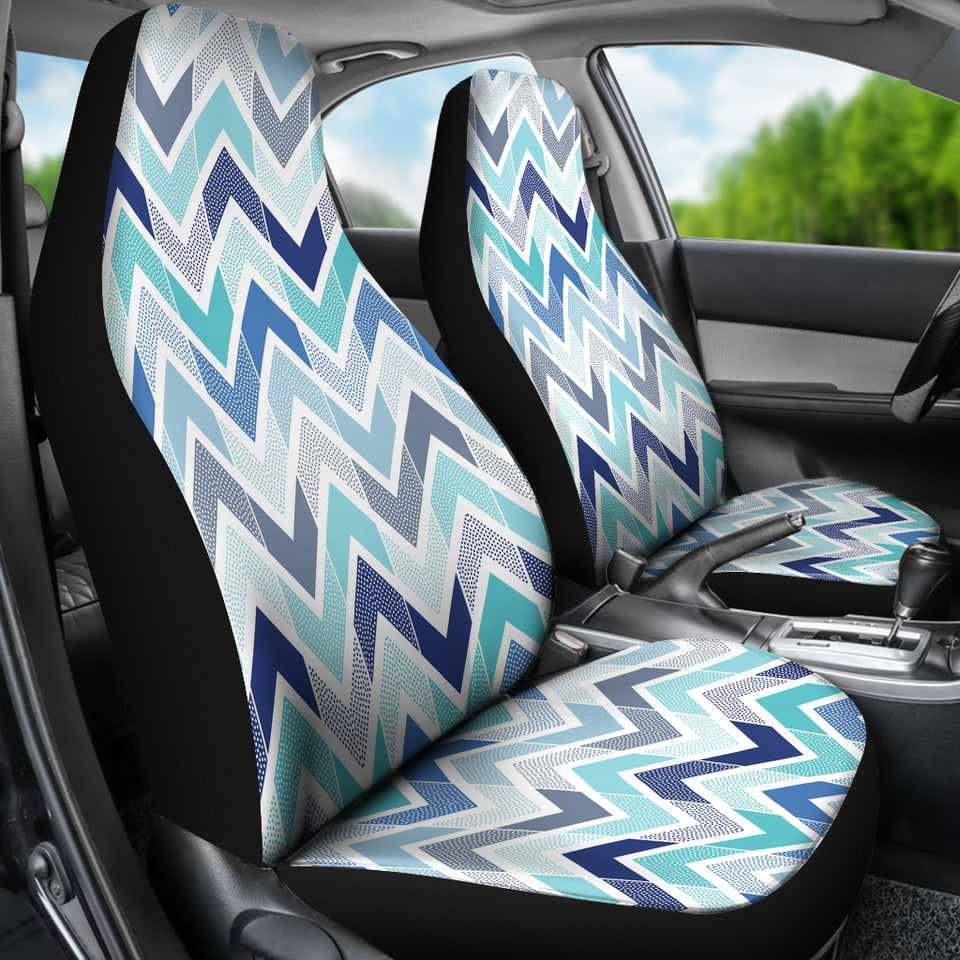 Zigzag  Chevron Blue Pattern  Universal Fit Car Seat Covers