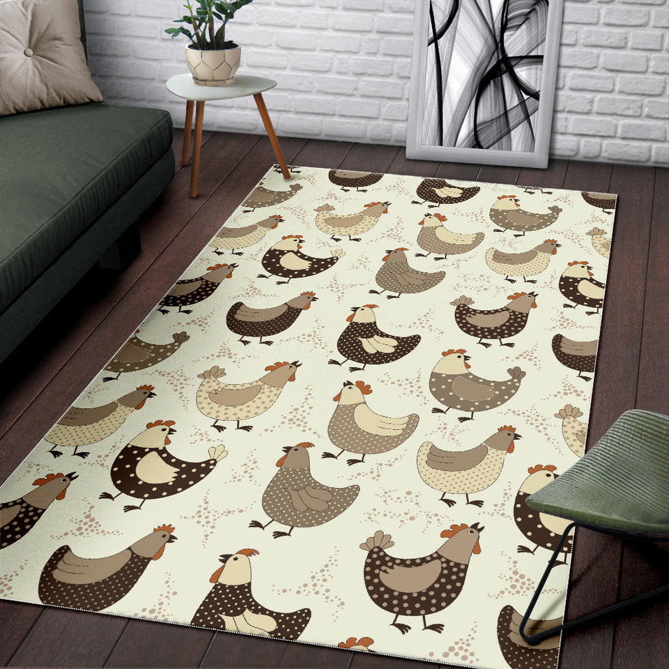 Cute Rooster Chicken Cock Area Rug
