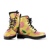 Grapefruit Yellow Background Leather Boots